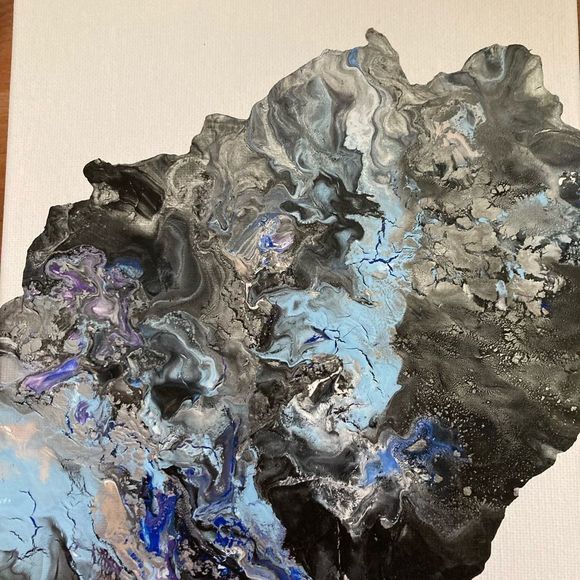 New Original Signed Artwork Set of 2 Acrylic Paintings on Canvas - Picture 2 of 7